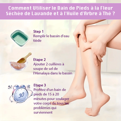 Sels de bain de pieds de l'Himalaya, 150 g, aux fleurs de lavande séchées, anti - odeurs, bain de pieds, spa - Swfitshop